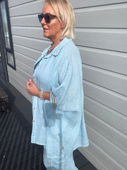 Blue Linen Detail Set Gracelynn