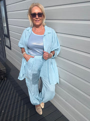 Blue Linen Detail Set Gracelynn