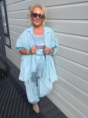 Blue Linen Detail Set Gracelynn