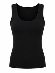 Black Smooth Double Layered Vest Saylor