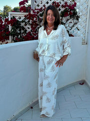 White Leaf Embroidered Blouse Josephine