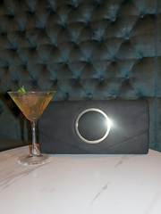 Black Gold Disk Clutch Bag