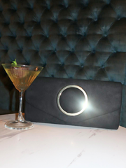 Black Gold Disk Clutch Bag
