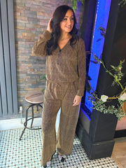 Gold Diamante Shimmer Trousers Hazel