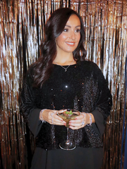 Black Layered Velour Sequin Top Mercy