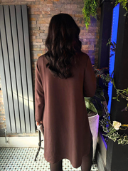 Chocolate Sequin Panel Sweatshirt Dress Olive