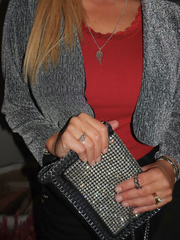 Black Rhinestone Chain Shoulder Bag