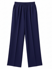 Navy Seam Front Pull On Comfort Trousers