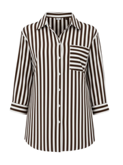 Chocolate Striped Single Pocket Shirt Maggie