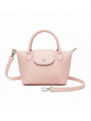 Rose Woven Faux Leather Shoulder Bag