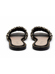 Black Beaded Flats