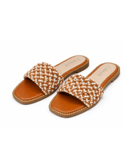 Tan Beaded Flats