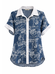 Denim paisley Print Shirt Leonora