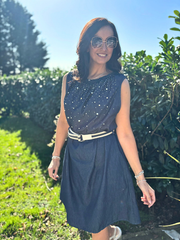 Dark Denim Embellished Dress Casandra