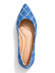 Denim Raw Edge Patterned Flats