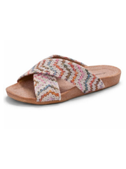 White Zig Zag Crochet Sliders