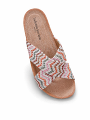 White Zig Zag Crochet Sliders
