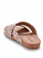 White Zig Zag Crochet Sliders