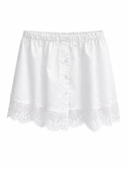 White Lace Trim Shirt Extender