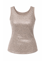 Mocha Sequin Vest Top Rebecca