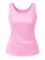 Candy Pink Sequin Vest Top Rebecca