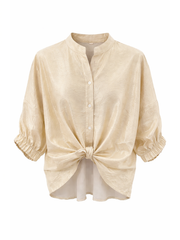 Gold Tie Front Blouse Brinley