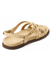 Stone Studded Cross Strap Sandals