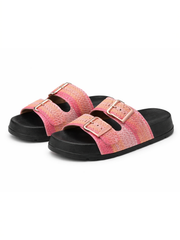 Pink Double Buckle Sliders