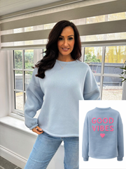 Blue Premium Good Vibes Sweatshirt Alya