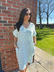 Mint Polka Dot Bubble Cotton Dress Mandy