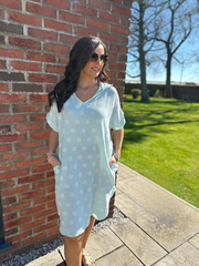 Mint Polka Dot Bubble Cotton Dress Mandy