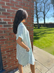 Mint Polka Dot Bubble Cotton Dress Mandy