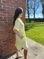 Lemon Polka Dot Bubble Cotton Dress Mandy