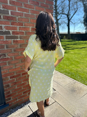Lemon Polka Dot Bubble Cotton Dress Mandy