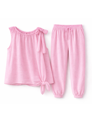 Pink Sleeveless Tie Detail Co-Ord Ashley