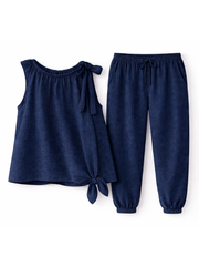 Navy Sleeveless Tie Detail Co-Ord Ashley