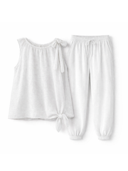 White Sleeveless Tie Detail Co-Ord Ashley