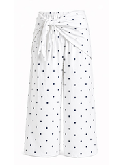 White Polka Dot Scarf Wrap Trousers Bonnie