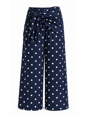 Navy Polka Dot Scarf Wrap Trousers Bonnie