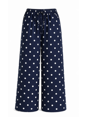 Navy Polka Dot Scarf Wrap Trousers Bonnie