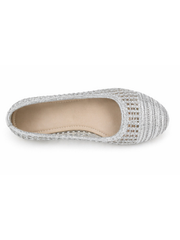 Silver Woven Ballet Flats