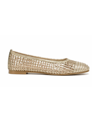 Gold Woven Ballet Flats