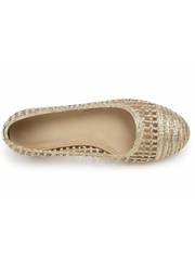 Gold Woven Ballet Flats