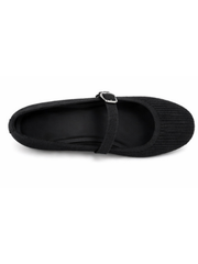 Black Cord Buckle Flats