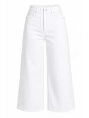 White Cropped Wide Leg Jeans