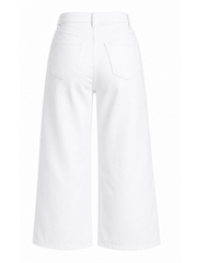 White Cropped Wide Leg Jeans