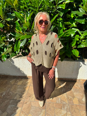 Gold Distressed Metallic Knit Bianca