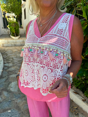 White Tassel Lace Vest Demi