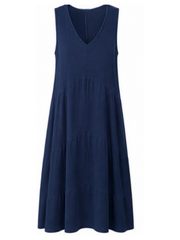 Navy Sleeveless Tiered Dress Harley