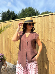 Chocolate Sleeveless Top Margot
